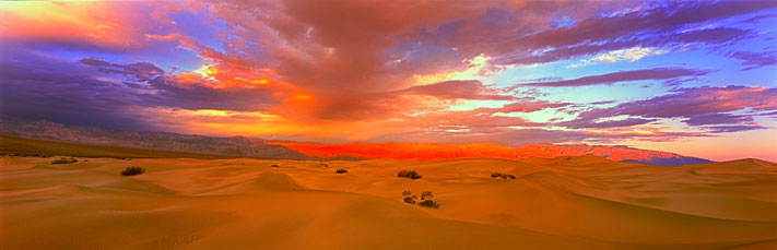 Panorama Landscape Photography First Golden Glow, Cottonwood Mountains, Death Valley